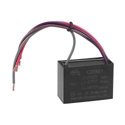 uxcell Ceiling Fan Capacitor CBB61 4/4/2.5uF 250V AC 4 Wires Metallized Polypropylene Film Capacitor 47x34x22mm for Electric Fan Pump Motor Generator