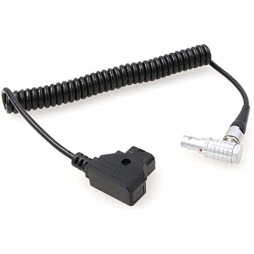 ZBLZGP D-tap to Right Angle 0B 6 Pin Male Power Cable for DJI Wireless Focus Motor (Elbow Coiled Cable)
