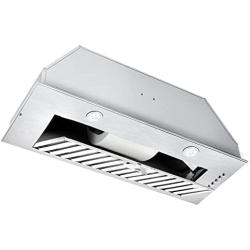 Range Hood Insert 30 Inch, 600 CFM Matel Covered Motor Built-in Stainless Steel Vent Hood, Ducted/Ductless Convertible, Permanent Filters, 3 Speed Exhaust Fan, Push Button Control