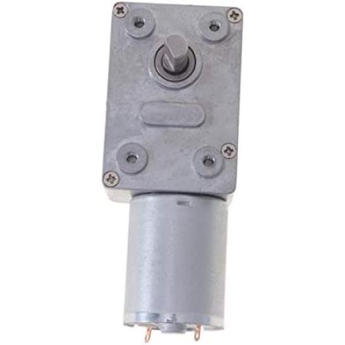 ULTECHNOVO DC 12V Worm Gear Motor High Pulling Torque RPM 150 Durable Micro Gear Motor Reversible for DIY Robot Smart Car Use (Silver)