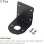 MECCANIXITY Motor Mounting Bracket Motor Holder 44x39x46mm Black with Screws for Motor 2 Pack