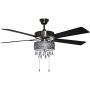 River of Goods LED Ceiling Fan with Crystal Chandelier - 52