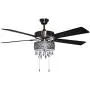 River of Goods LED Ceiling Fan with Crystal Chandelier - 52