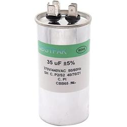 QBGTFAK 35 uF ±5% 35 MFD 370V/440V 2.07x3.93 inch 370V/440V CBB65 Dual Run Circular Start Capacitor for AC Motor Run or Fan Start or Condenser Straight