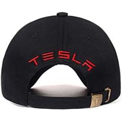 ARKOSKNIGHT Adjustable Embroidered Baseball Caps Tesia-Logo Racing Motor Hat Fashion Street Dancing Sports Travel(Black-Red)