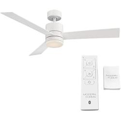 Axis Smart Indoor and Outdoor 3-Blade Ceiling Fan 52in Matte White with 3000K LED Light Kit and Remote Control works with Alexa, Google Assistant, Samsung Things, and iOS or Android App