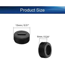 Heyiarbeit Carbon Brush Holder Caps 13mm O.D. 5.7mm Thickness Electric Motor Brush Cover Plastic Fitting Thread Black 20pcs