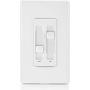 Leviton 66DF-10W SureSlide Dual Quiet Light Control for 150W LED, 300W Incandescent/Halogen, 1.5 Amp Fan, 120V, White