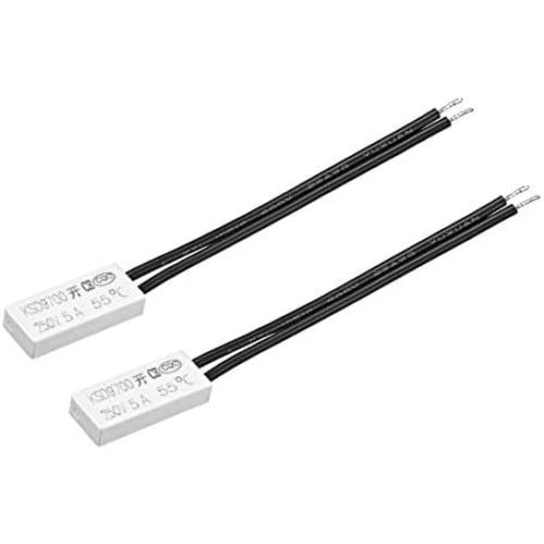 uxcell KSD9700 Thermostat, 55℃ Normally Open Temperature Switch, N.O 5A Thermal Switch Temperature Controller 2pcs