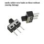 Boscoqo Mini Slide Switch 3 Pin 2 Position Subminiature Easy Solder Definite Level Action Durable Construct SPDT High Knob Vertical Toggle Panel Mount 6 PCS for 3D Printer Bread Board Power Control