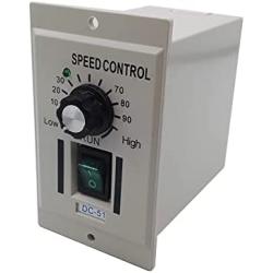 DC Motor Speed Controller AC 110V Input DC 0-90V Output Knob Adjustable Speed Electric Speed Regulator for Permanent Magnet DC Motor 400W DC-51