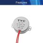 Jutagoss Synchronous Motor TYC-50 Double Flat Shaft Direction CW/CCW, 4 Watt AC 12V 4-5 RMP, 1 Pcs