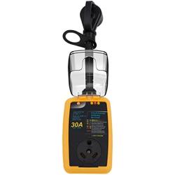 rv Surge Protector 30 Amp Smart RV Surge Protector with Waterproof Cover All-in-1 Circuit Analyzer Power Guard for RV, Camper, Trailer, Truck, Motorboat, Yacht, Mobilhome