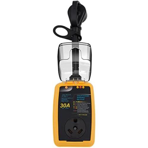 rv Surge Protector 30 Amp Smart RV Surge Protector with Waterproof Cover All-in-1 Circuit Analyzer Power Guard for RV, Camper, Trailer, Truck, Motorboat, Yacht, Mobilhome