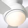 Luminance kathy ireland HOME Curva Sky LED Outdoor Ceiling Fan with Light Kit, 44 Inch | Modern Flush Mount Fixture with Weather Resistant Blades | Dimmable with Remote Control, Appliance White
