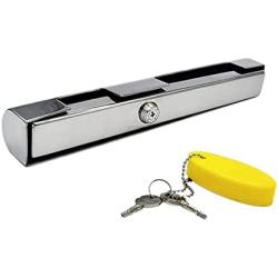 MARINE CITY 304 Grade Stainless Steel Fine Polished Strong and Sturdy Portable Outboard Engine Lock with Keys