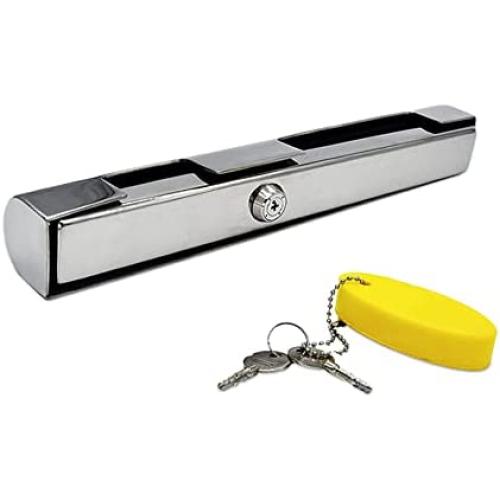 MARINE CITY 304 Grade Stainless Steel Fine Polished Strong and Sturdy Portable Outboard Engine Lock with Keys