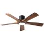 Aviator Smart Indoor and Outdoor 5-Blade Flush Mount Ceiling Fan 54in Matte Black Distressed Koa with Remote Control (Light Kit Sold Separately) works with Alexa, Google Assistant, Samsung Things, and iOS or Android App