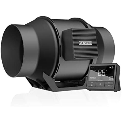 AC Infinity CLOUDLINE LITE B6, Quiet 6” Inline Duct Fan with Temperature Controller - Ventilation Exhaust Fan for Heating Cooling Booster, Grow Tents, Hydroponics