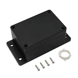 LMioEtool Junction Box Waterproof Dustproof IP65 ABS Plastic Universal Electric Project Enclosure Black with Fixed Ear 3.93