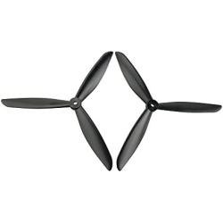 Upgraded Propellers Three Blades Main Blade Propeller Motor Covers for MJX B2 B3 Bugs Drone Replacement CCW CW RC Quadcopter Spare Parts Set (Black)