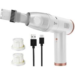 Cordless Air Duster & Vacuum 2 in 1, Powerful 70000RPM, 7500mah, Electric Air Blower Replaces Air Cans , Computer Keyboard Vacuum Cleaners, Portable Compressed Air Duster for Home/Office/Car, White