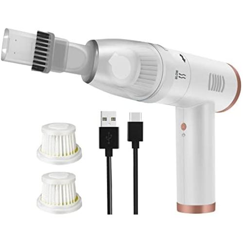 Cordless Air Duster & Vacuum 2 in 1, Powerful 70000RPM, 7500mah, Electric Air Blower Replaces Air Cans , Computer Keyboard Vacuum Cleaners, Portable Compressed Air Duster for Home/Office/Car, White