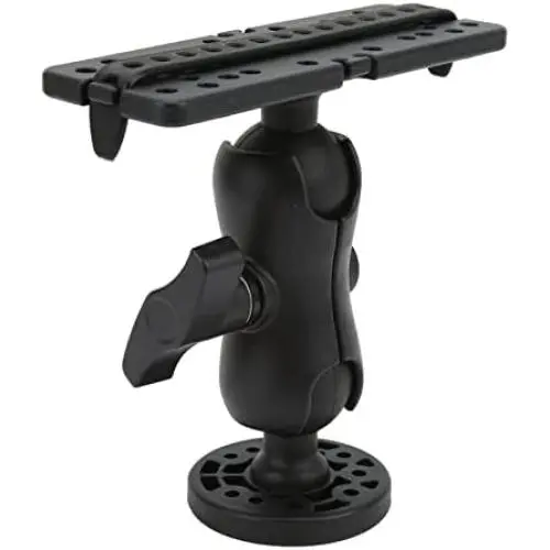 Fish Finder Mount, Black Marine Electronic Fish Finder Bracket Base Plate Kit RAM‑B‑111U Replacement for ECHOMAP Boat/Yacht Spare Parts