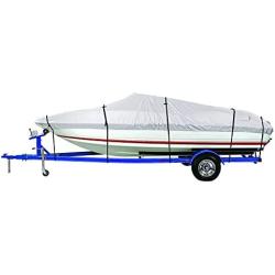 iCOVER Trailerable Boat Cover- 12-14 Waterproof Heavy Duty Marine Grade Polyester, Fits V-Hull,Fish&Ski,Pro-Style,Fishing Boat,Runabout,Bass Boat, up to 12ft-14ft Long and 68