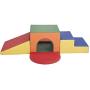 FDP SoftScape Single Tunnel Play Foam Climber Plus, Beginner Toddler Soft Structure for Active Playtime (5-Piece Set) - Assorted