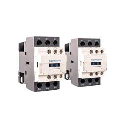 Electrodepot 30 Amp 3 Pole Normally Open IEC 660V Contactor, Auxiliary 1NO-1NC – 110-120VAC Coil, Inductive 32A, Resistive 50A with Mounting Base for DIN Rail (Pack of 2)