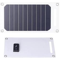 Solar Panel,10W 5V Solar Panel Charger with Buckles Semi Flexible Portable Monocrystalline Solar Charging Tool Mobile Power Supply,for Automobiles Ships Motorcycles Household Appliances Outdoor