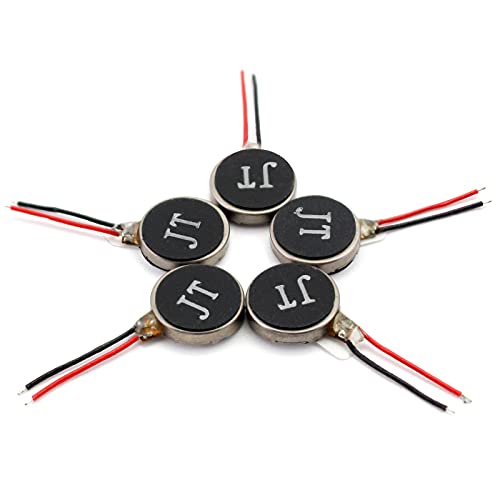 Yetaida DC 3V 10000 RPM Micro Vibration Motors, 5PCS Mini Vibrating Motor Flat Coin Button-Type for Beauty Product, Personal Care, Health Product Equipment, Dental Equipment, Tablet, Pager, Mobile