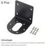 MECCANIXITY Motor Mounting Bracket Motor Holder 41x40x45mm Black with Screws for Motor 6 Pack