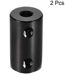 uxcell 5mm to 5mm Bore Rigid Coupling Set Screw L25XD14 Aluminum Alloy,Shaft Coupler Connector,Motor Accessories,Black,2pcs