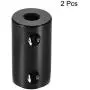 uxcell 5mm to 5mm Bore Rigid Coupling Set Screw L25XD14 Aluminum Alloy,Shaft Coupler Connector,Motor Accessories,Black,2pcs
