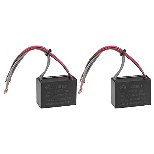 uxcell Ceiling Fan Capacitor CBB61 5/5uF 250V AC 4 Wires Metallized Polypropylene Film Capacitor 48x34x22mm for Electric Fan Pump Motor Generator 2Pcs