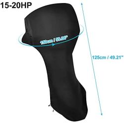 X AUTOHAUX 600D Oxford Cloth Waterproof Motor Full Outboard Boat Engine Cover for 15-20HP Black