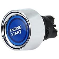 Start Switch 12v DC 50A Blue Car Start Engine Button Stater，Jtron Push Button Light Switch Push Start Ignition Switch for Racing SPST(ON)-Off Momentary (Blue)