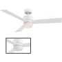 Axis Smart Indoor and Outdoor 3-Blade Ceiling Fan 52in Matte White with 3000K LED Light Kit and Remote Control works with Alexa, Google Assistant, Samsung Things, and iOS or Android App
