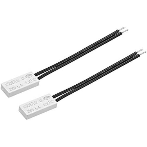 uxcell Normally Close Temperature Switch, 130℃ N.C 5A Thermal Switch Thermostat Temperature Control Switch Controller 2pcs