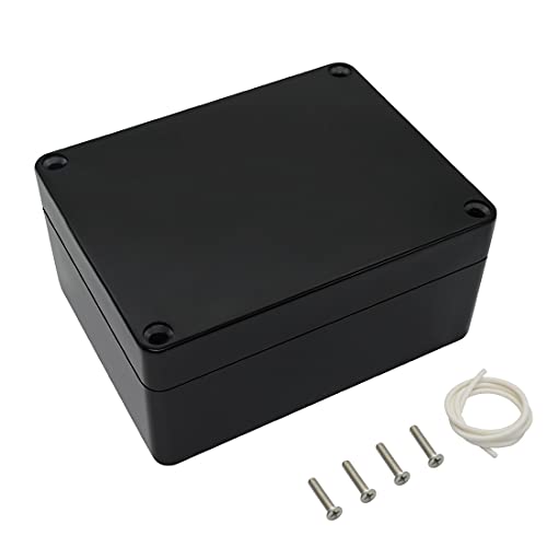 LeMotech ABS Plastic Electrical Project Case Power Junction Box, Project Box Black 4.5 x 3.5 x 2.1 inch(115 x 90 x 55 mm)(Pack of 1)