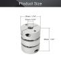 Fielect 10mm to 10mm Bore L49xD39 2 Diaphragm Motor Wheel Flexible Coupling Joint Aluminium Alloy and Stainless Steel Silver