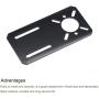 MECCANIXITY Motor Mounting Bracket Alloy Mount Plate Holder 100x50mm Black for 28/35/42 Stepper Motor
