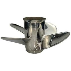 ARKDOZA 4 Blade Propeller 11 5/8x12 for Yamaha Outboard Stainless Steel Propeller 25-60HP RH 13 Tooth SS Prop