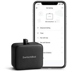 SwitchBot Smart Switch Button Pusher - No Wiring, Wireless App or Timer Control, Add SwitchBot Hub Mini to Make it Compatible with Alexa, Google Home, IFTTT (black)