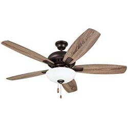 Luminance CF835ORB ES DC Builder Ceiling Fan with Pull Chain | 52 Inch Fixture with Premium Motor and Dual Mount for Flush or Downrod Hanging | Reversible Blades with LED Light Bulbs, Bronze