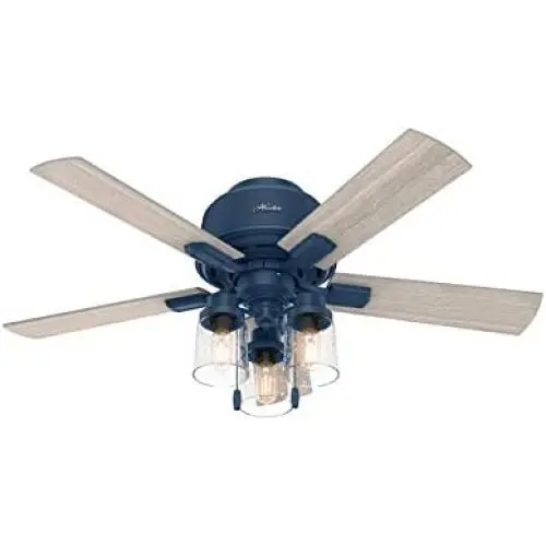 Hunter Hartland Low Profile Indoor Ceiling Fan with LED Lights and Pull Chain, 44