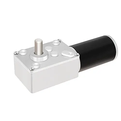 AZSSMUK DC Worm Gear Motor 24V 160RPM Self-Locking Reversed Mini Turbine Geared Carbon Brush Motor Speed Adjustable Low Noise Long Lifetime