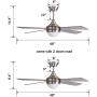 Ovlaim 48 Inch DC Motor Celing Fan Indoor with LED Light and Remote, 4 Wood Blades Ceiling Fan for Bedroom, Brown